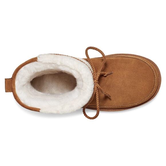 NIB Koolaburra by UGG 9 40 Michon Short Boots Bootie Suede Faux Fur Chestnut Tan - Picture 11 of 14